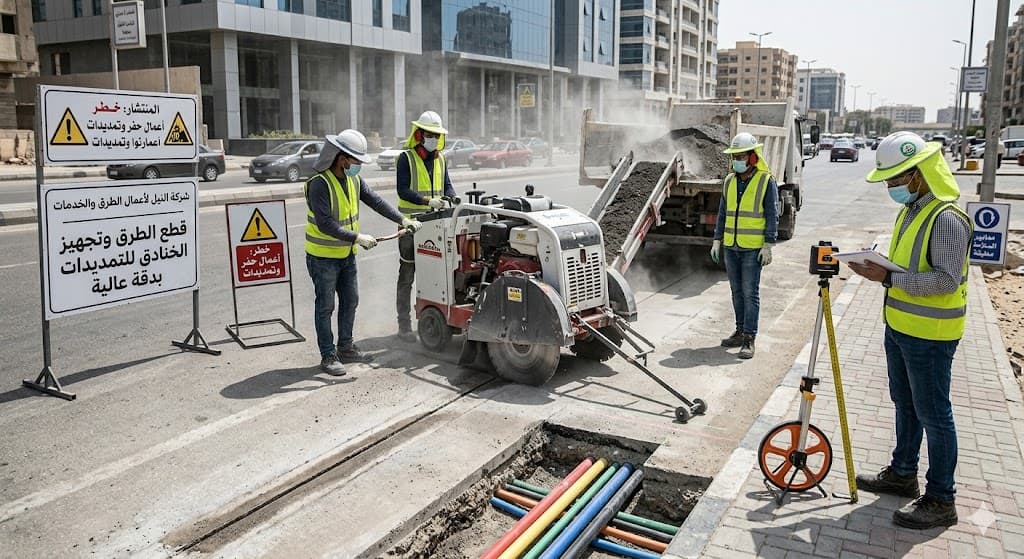 قطع الأرصفة والطرق في السعودية - 0565883781